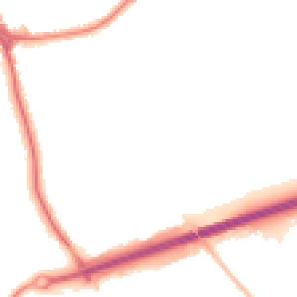 Night-time road noise heatmap for CH46 9RD