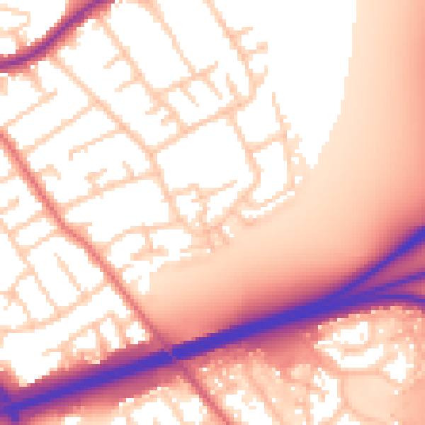 Daytime road noise heatmap for CH46 9RG