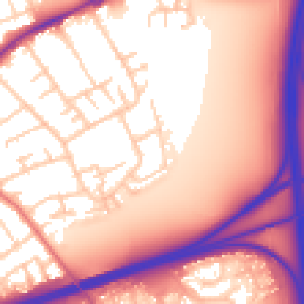 Daytime road noise heatmap for CH46 9RW