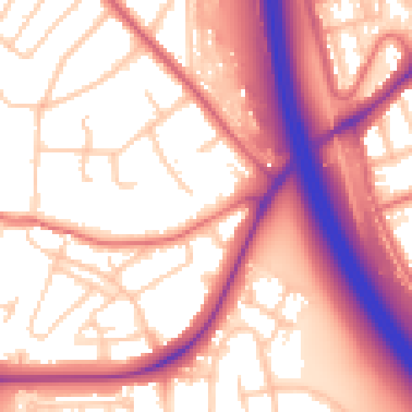Daytime road noise heatmap for CH49 0TF