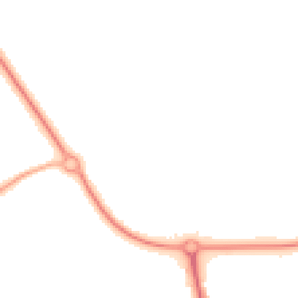 Night-time road noise heatmap for CH49 0UL