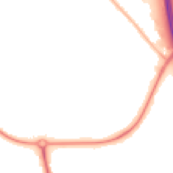 Night-time road noise heatmap for CH49 0UU