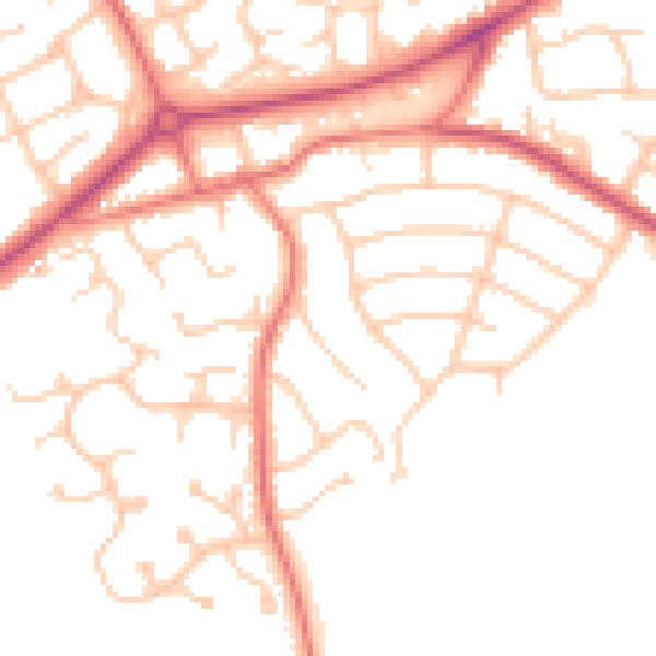 Daytime road noise heatmap for CH49 3NX
