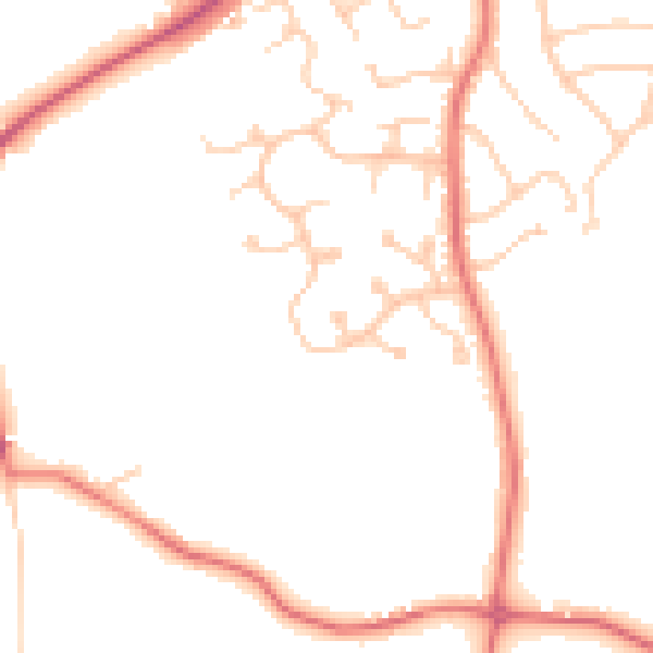 Daytime road noise heatmap for CH49 3QE