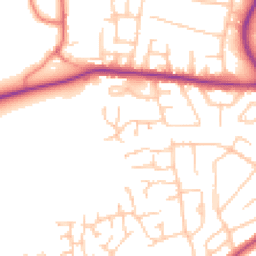 Daytime road noise heatmap for CH49 4GG