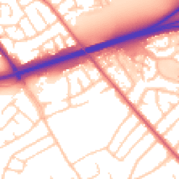 Daytime road noise heatmap for CH49 4PD