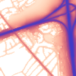 Daytime road noise heatmap for CH49 4QX