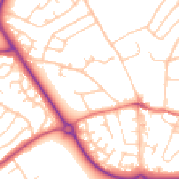 Daytime road noise heatmap for CH49 6NB