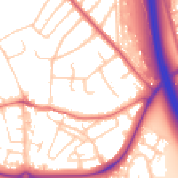 Daytime road noise heatmap for CH49 6NR