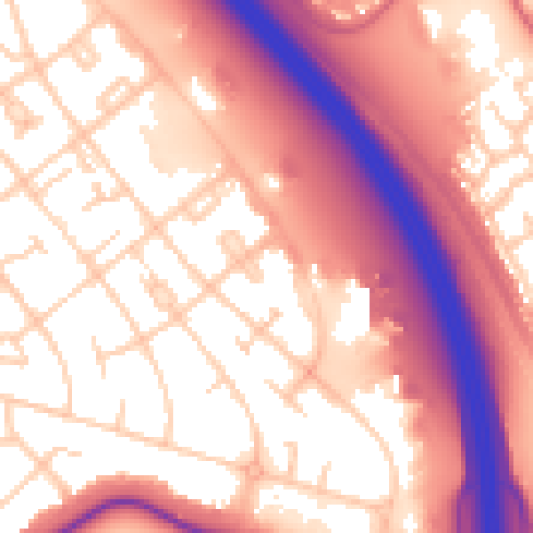 Daytime road noise heatmap for CH49 7NN