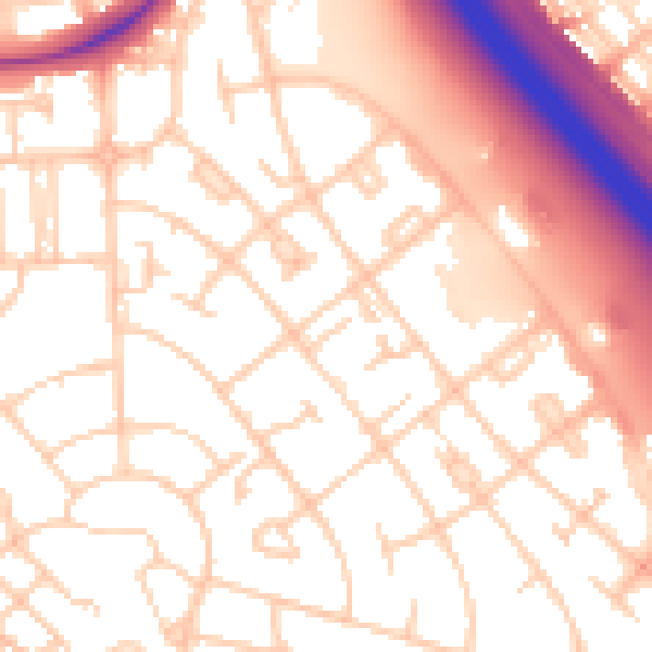 Daytime road noise heatmap for CH49 8JN