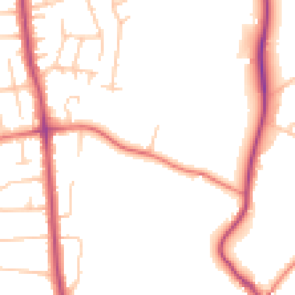Daytime road noise heatmap for CH61 1AH