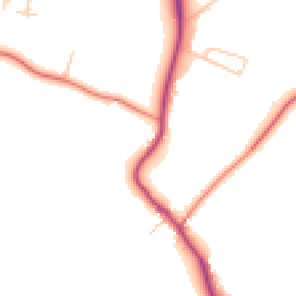 Daytime road noise heatmap for CH61 1BR