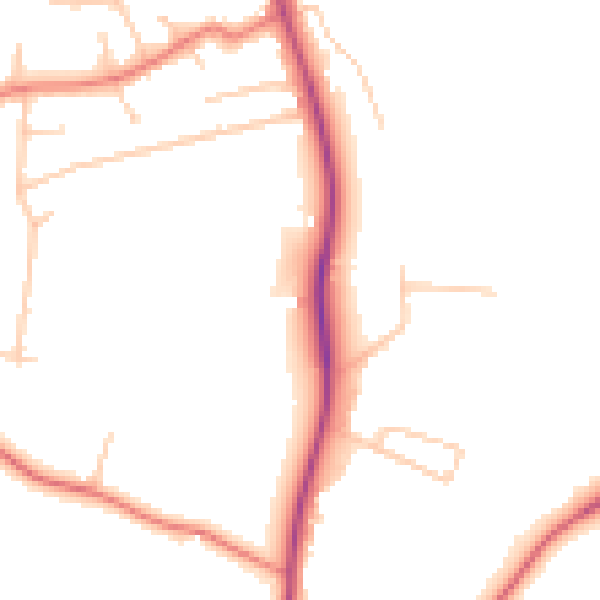 Daytime road noise heatmap for CH61 1BS