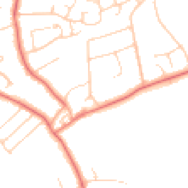 Daytime road noise heatmap for CH61 3UH