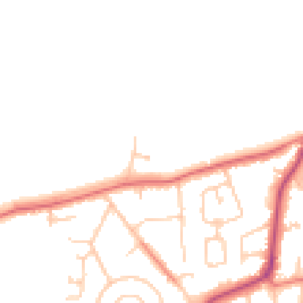 Daytime road noise heatmap for CH61 3XL
