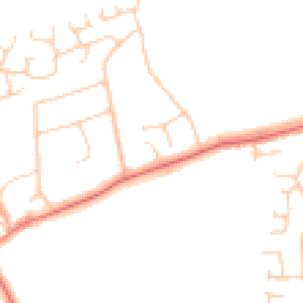 Daytime road noise heatmap for CH61 3XY