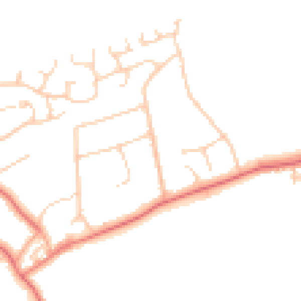 Daytime road noise heatmap for CH61 4UN