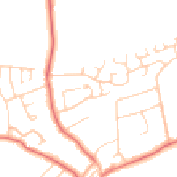Daytime road noise heatmap for CH61 4YE
