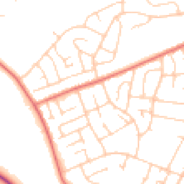 Daytime road noise heatmap for CH61 5AA