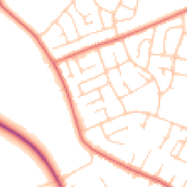 Daytime road noise heatmap for CH61 5US