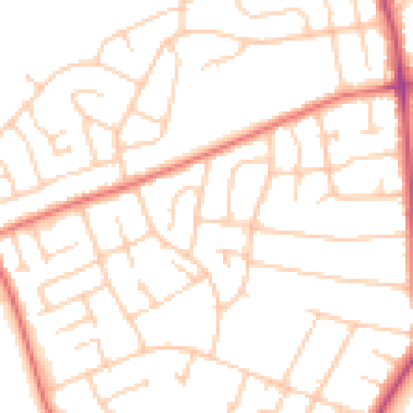 Daytime road noise heatmap for CH61 5XD