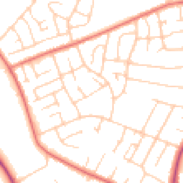Daytime road noise heatmap for CH61 5YD