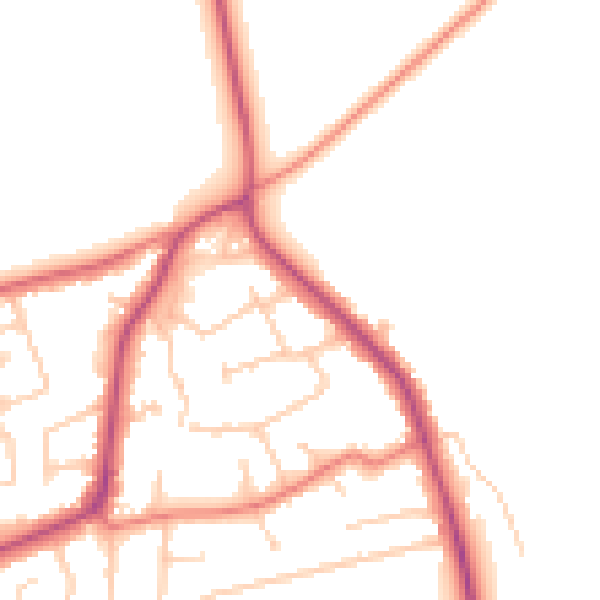 Daytime road noise heatmap for CH61 7XN
