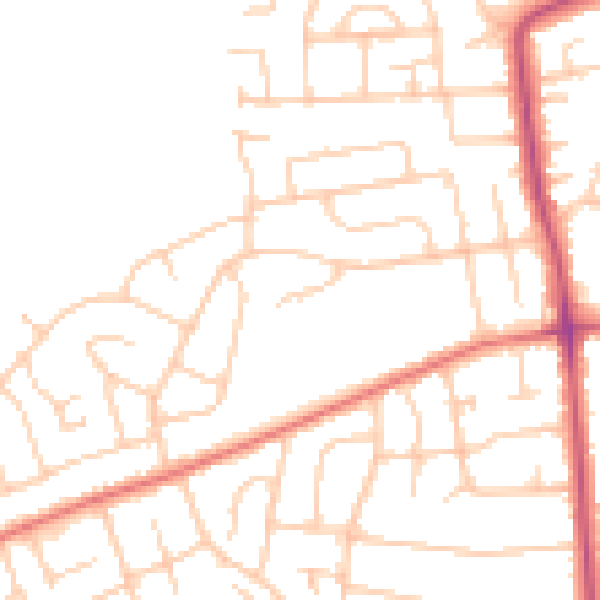 Daytime road noise heatmap for CH61 8RU
