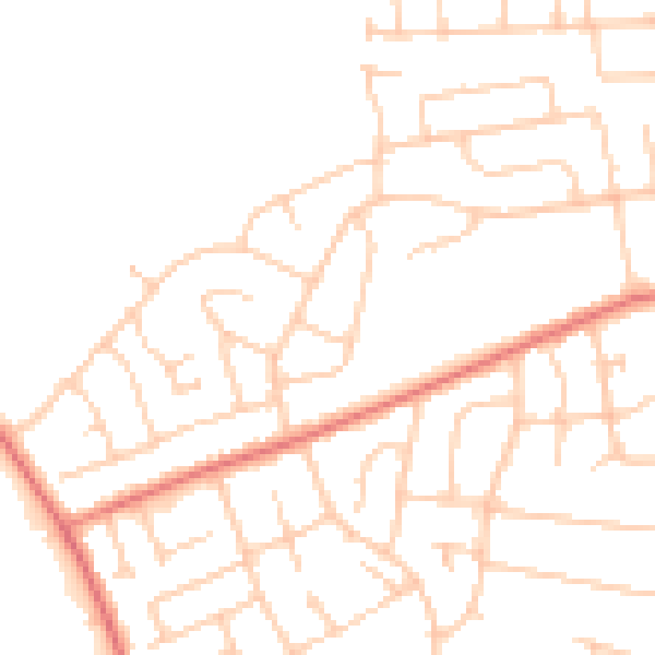 Daytime road noise heatmap for CH61 8TD