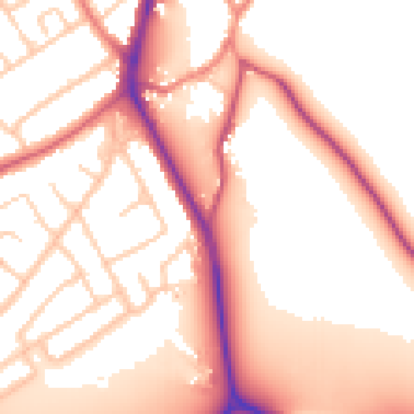 Daytime road noise heatmap for CH62 0AB