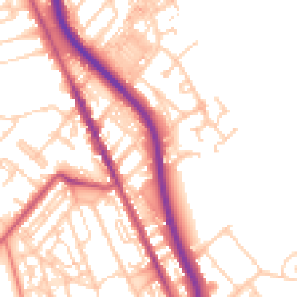 Daytime road noise heatmap for CH62 1AR