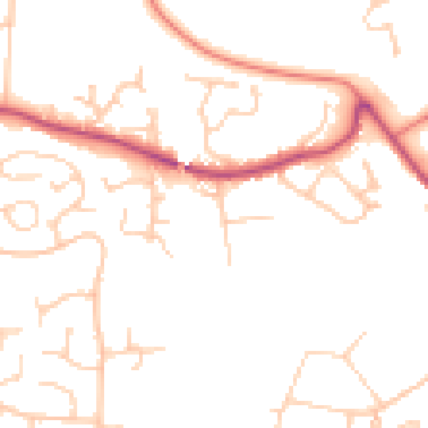 Daytime road noise heatmap for CH62 2AP