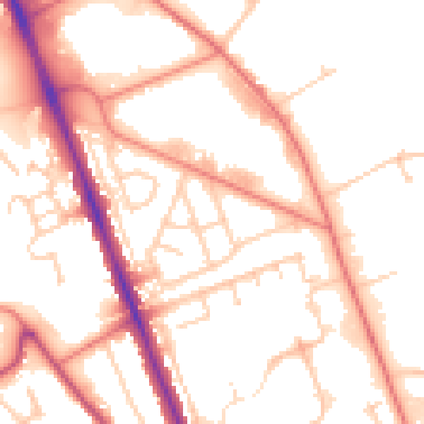 Daytime road noise heatmap for CH62 3LR