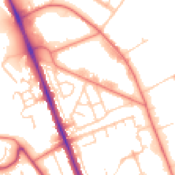 Daytime road noise heatmap for CH62 3ND
