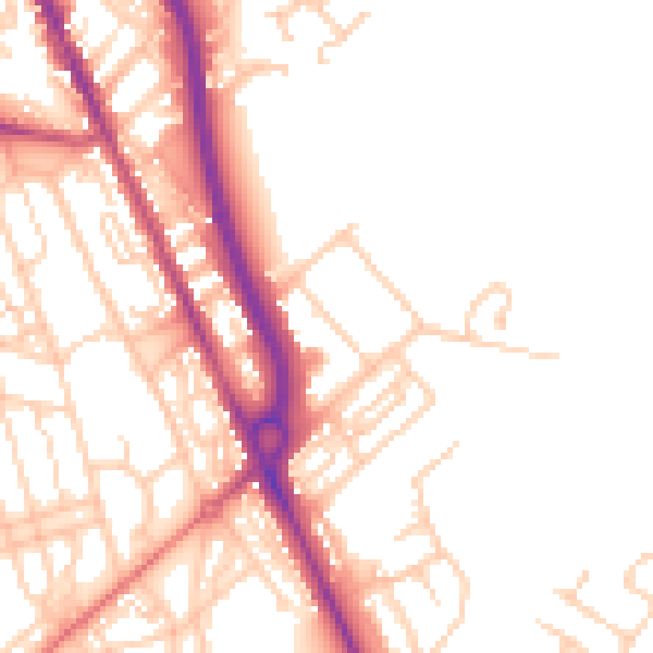 Daytime road noise heatmap for CH62 4SD