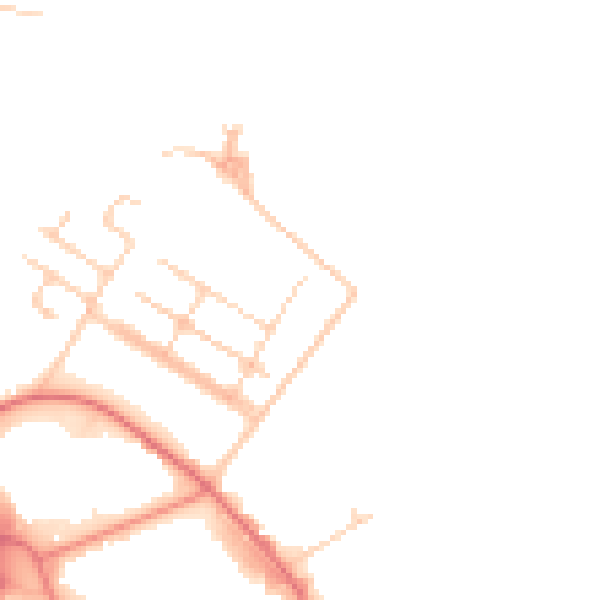 Daytime road noise heatmap for CH62 4TT