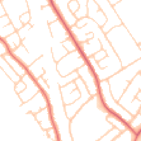 Daytime road noise heatmap for CH62 6BY