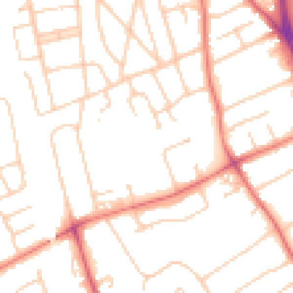 Daytime road noise heatmap for CH62 7FF