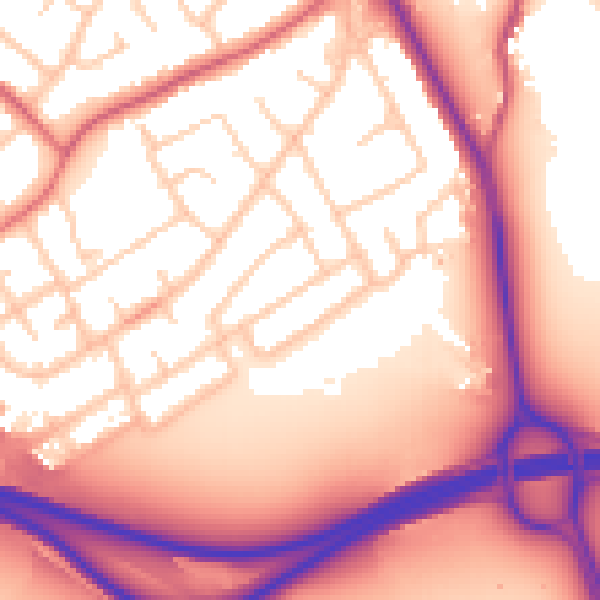 Daytime road noise heatmap for CH62 9BX