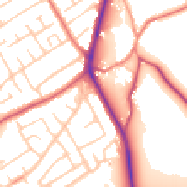 Daytime road noise heatmap for CH62 9DH