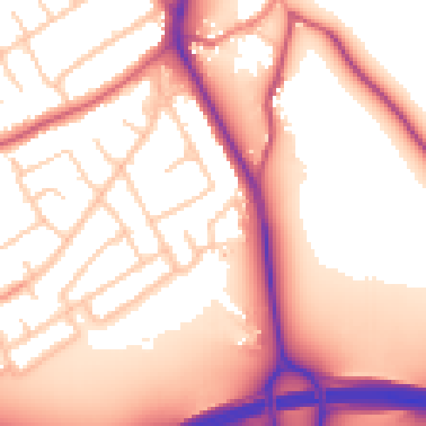 Daytime road noise heatmap for CH62 9ER