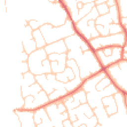 Daytime road noise heatmap for CH64 0TJ
