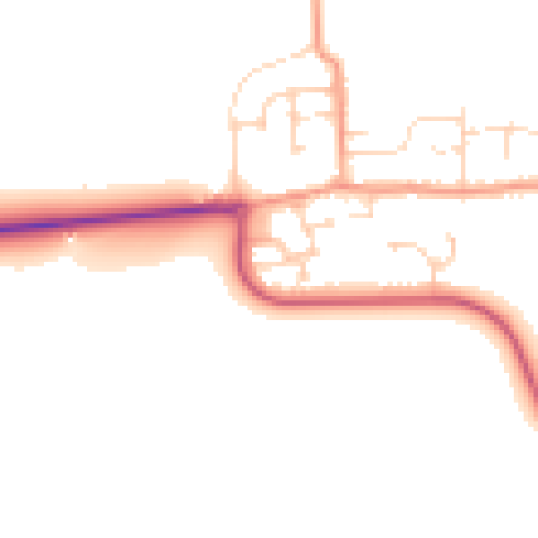 Daytime road noise heatmap for CM0 7FN