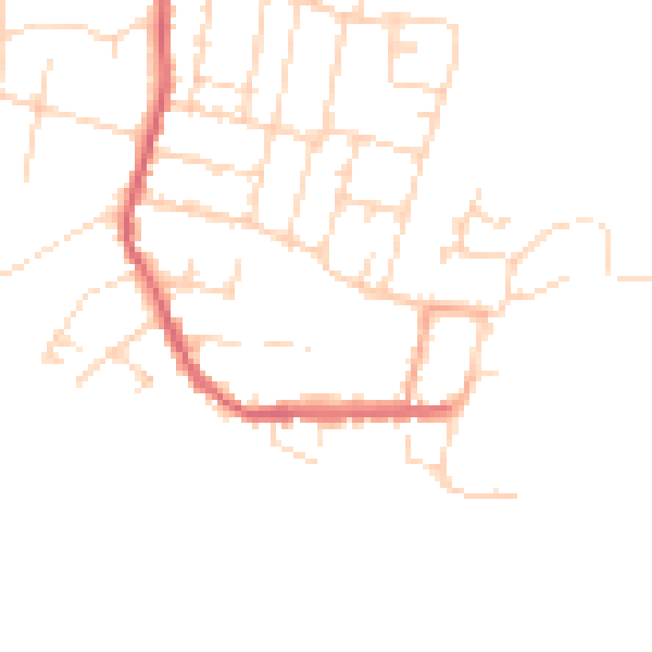 Daytime road noise heatmap for CM0 8JT