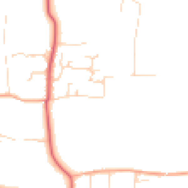 Daytime road noise heatmap for CM0 8PZ