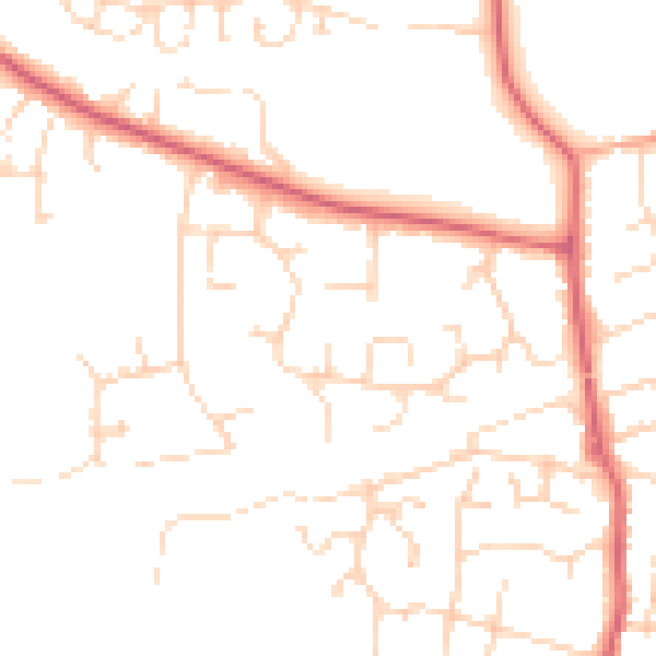 Daytime road noise heatmap for CM0 8RH