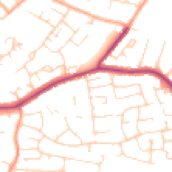 Daytime road noise heatmap for CM13 1NA