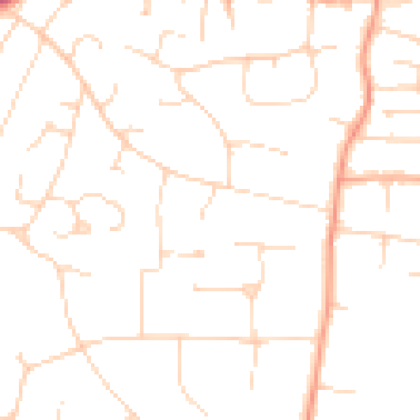 Daytime road noise heatmap for CM13 2PA