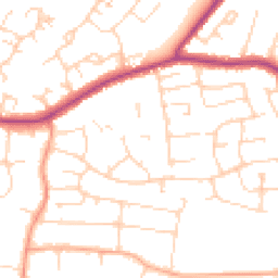 Daytime road noise heatmap for CM13 2TA